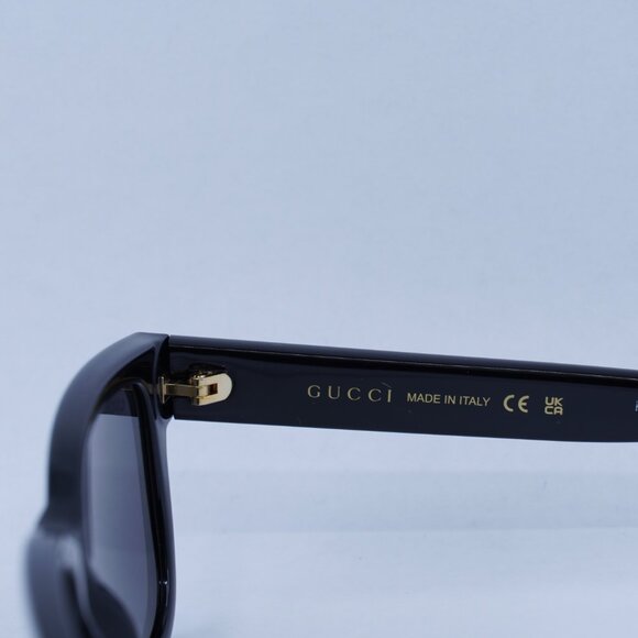 Gucci GG1583S 001 Sunglasses Black Square Frame, Grey Lenses - Picture 6 of 11